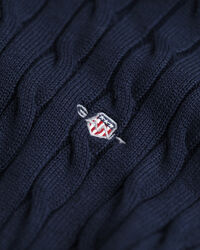 Teens Shield Zopfstrick Rundhalspullover aus Baumwolle