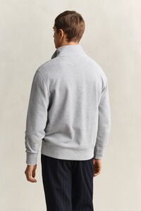 Sacker Rib Sweatshirt mit Rei&szlig;verschlusskragen