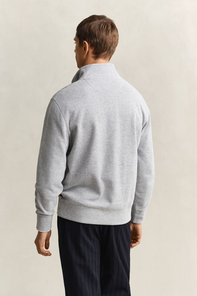 Sacker Rib Sweatshirt mit Rei&szlig;verschlusskragen
