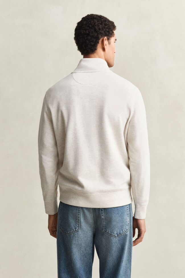Sacker Rib Sweatshirt mit Rei&szlig;verschlusskragen