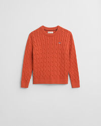 Kids Shield Zopfstrick Rundhalspullover aus Baumwolle