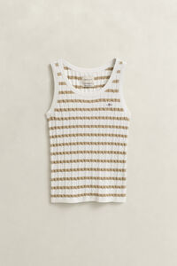 Gestreiftes Zopfstrick Tanktop