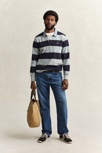 Gestreiftes Heavy Rugger mit Chambray-Kragen