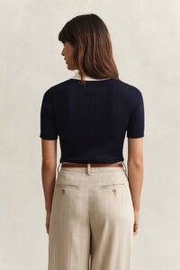 Gerippter Kurzarm-Rugger