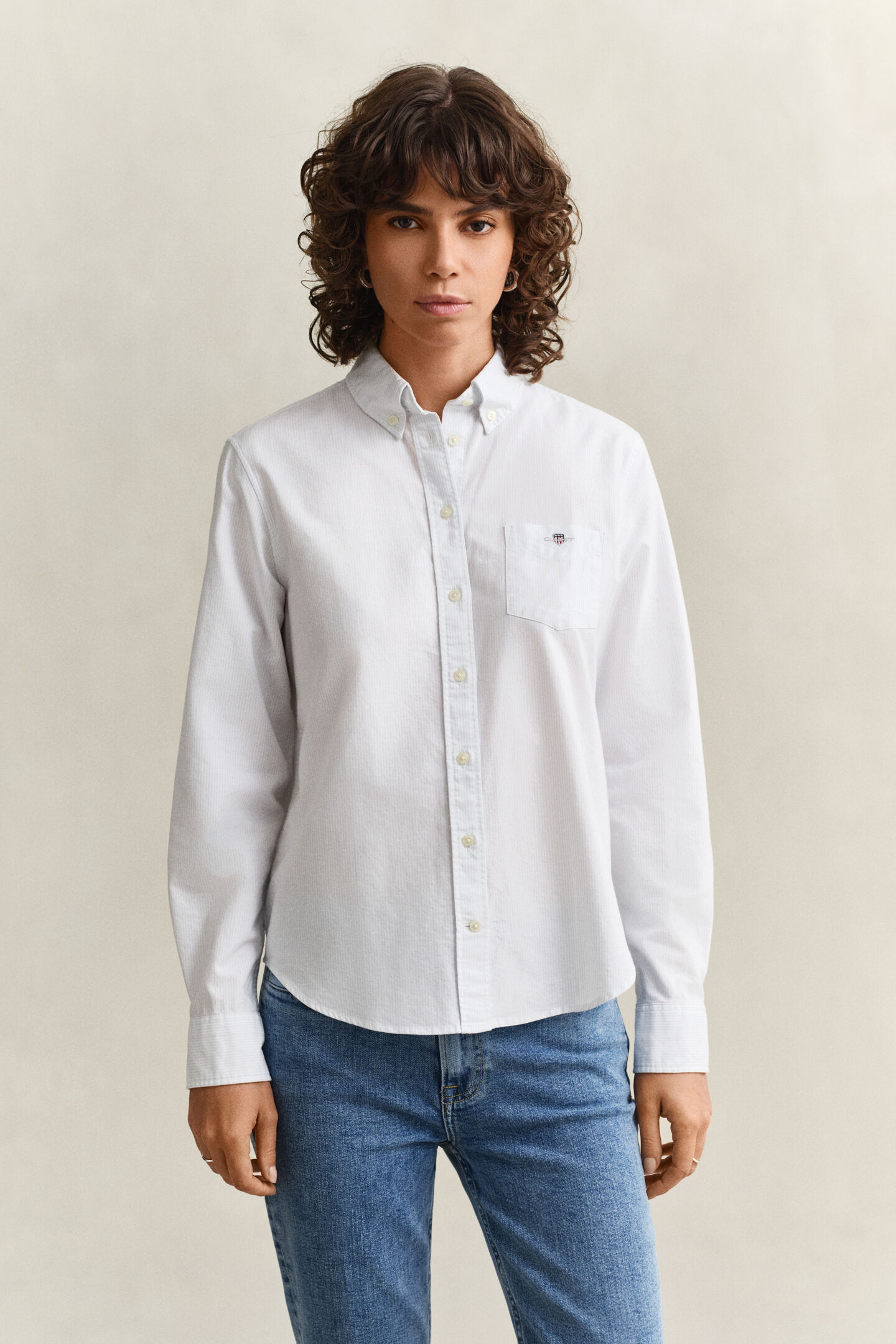 Regular Fit Classic Oxford-Bluse mit Streifen