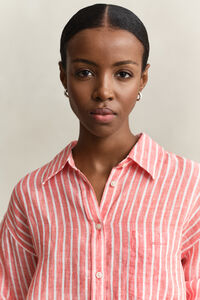Relaxed Fit Leinen Bluse mit Streifen