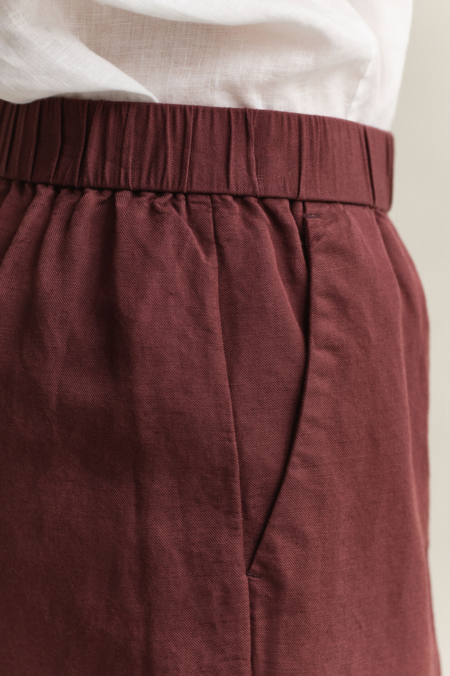 Shorts aus Leinenmix