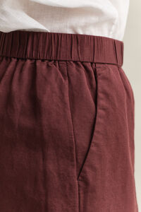 Shorts aus Leinenmix