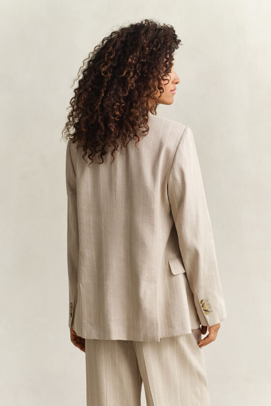 Pinstripe Blazer aus Leinenmix