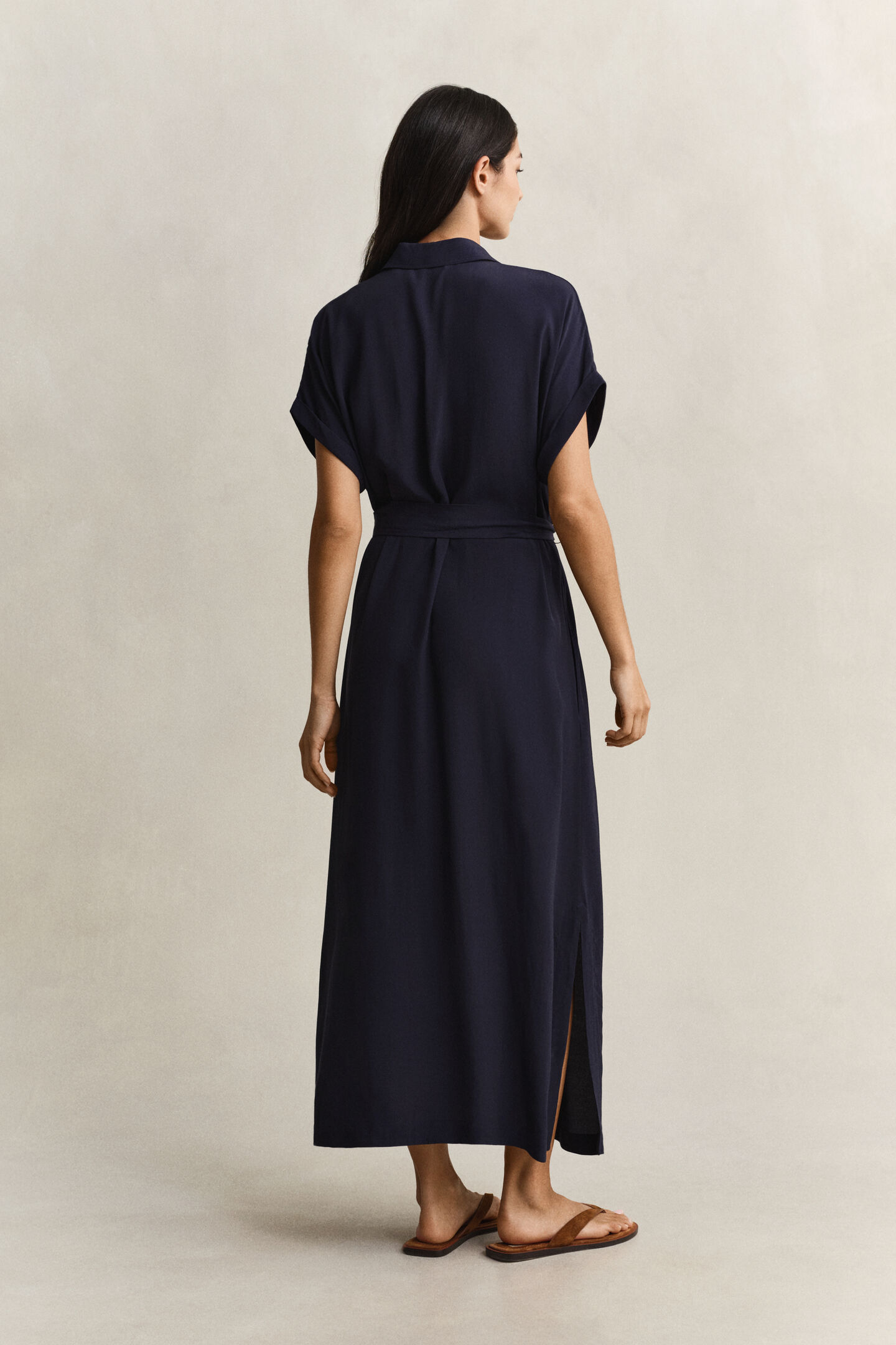 Hemdblusenkleid mit Fl&uuml;gel&auml;rmeln