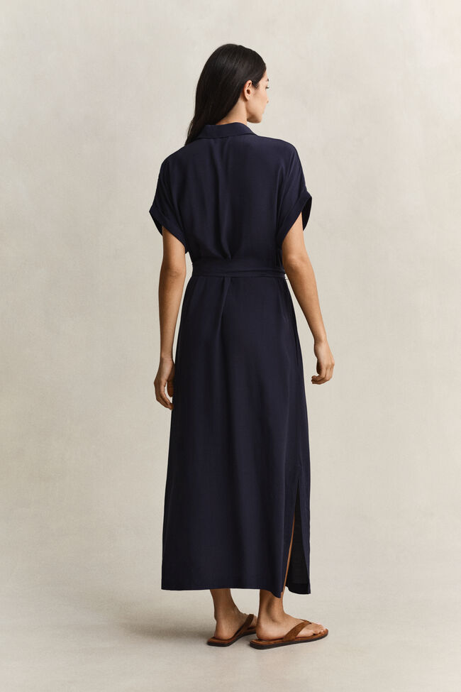 Hemdblusenkleid mit Fl&uuml;gel&auml;rmeln