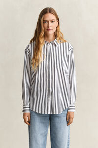 Regular Fit Classic Popeline Bluse mit Streifen