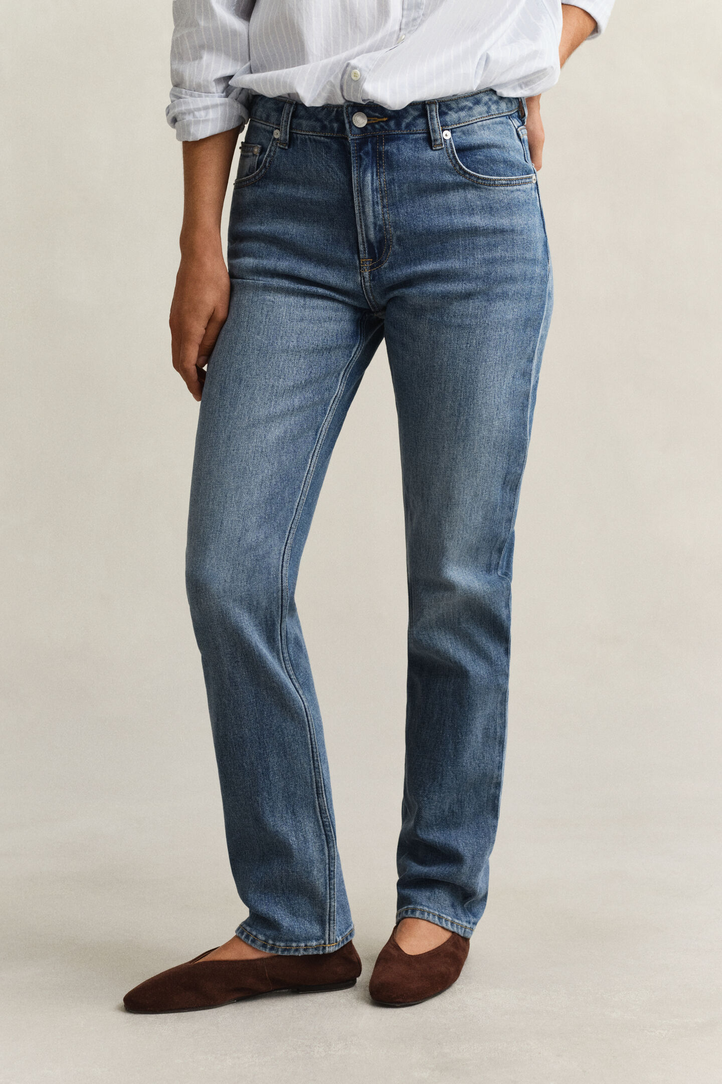 Stretch-Jeans mit geradem Bein