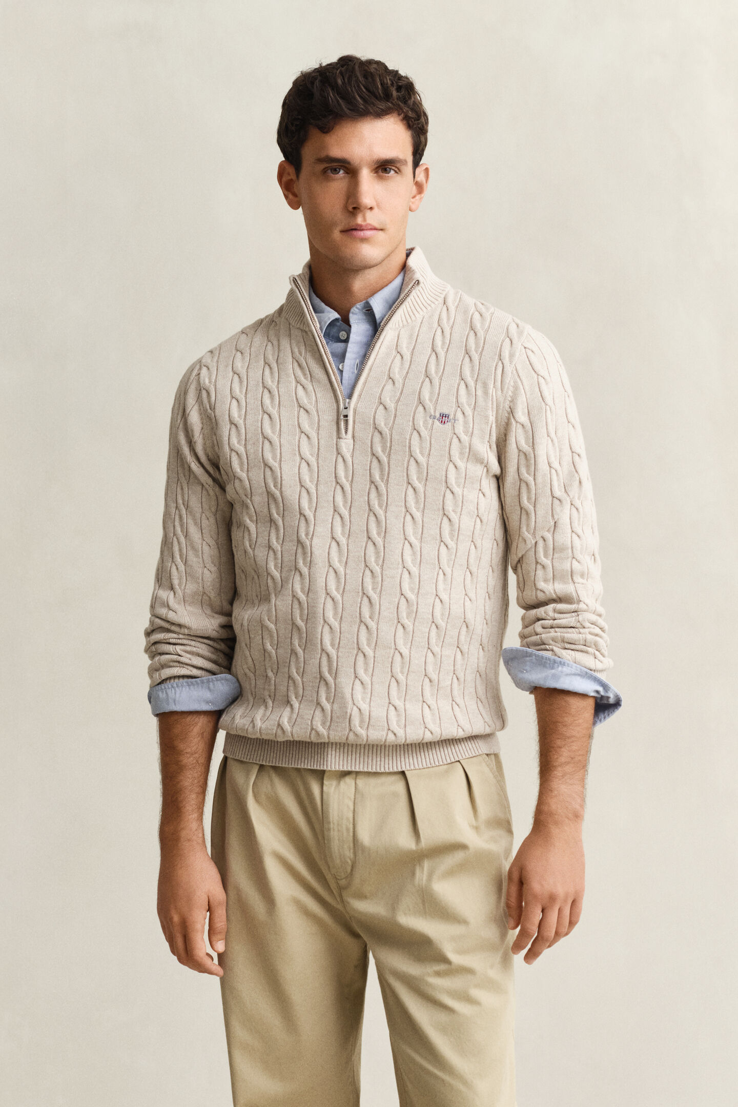 Zopfstrick Troyer aus Baumwolle