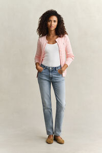 Strickjacke mit Zopfmuster