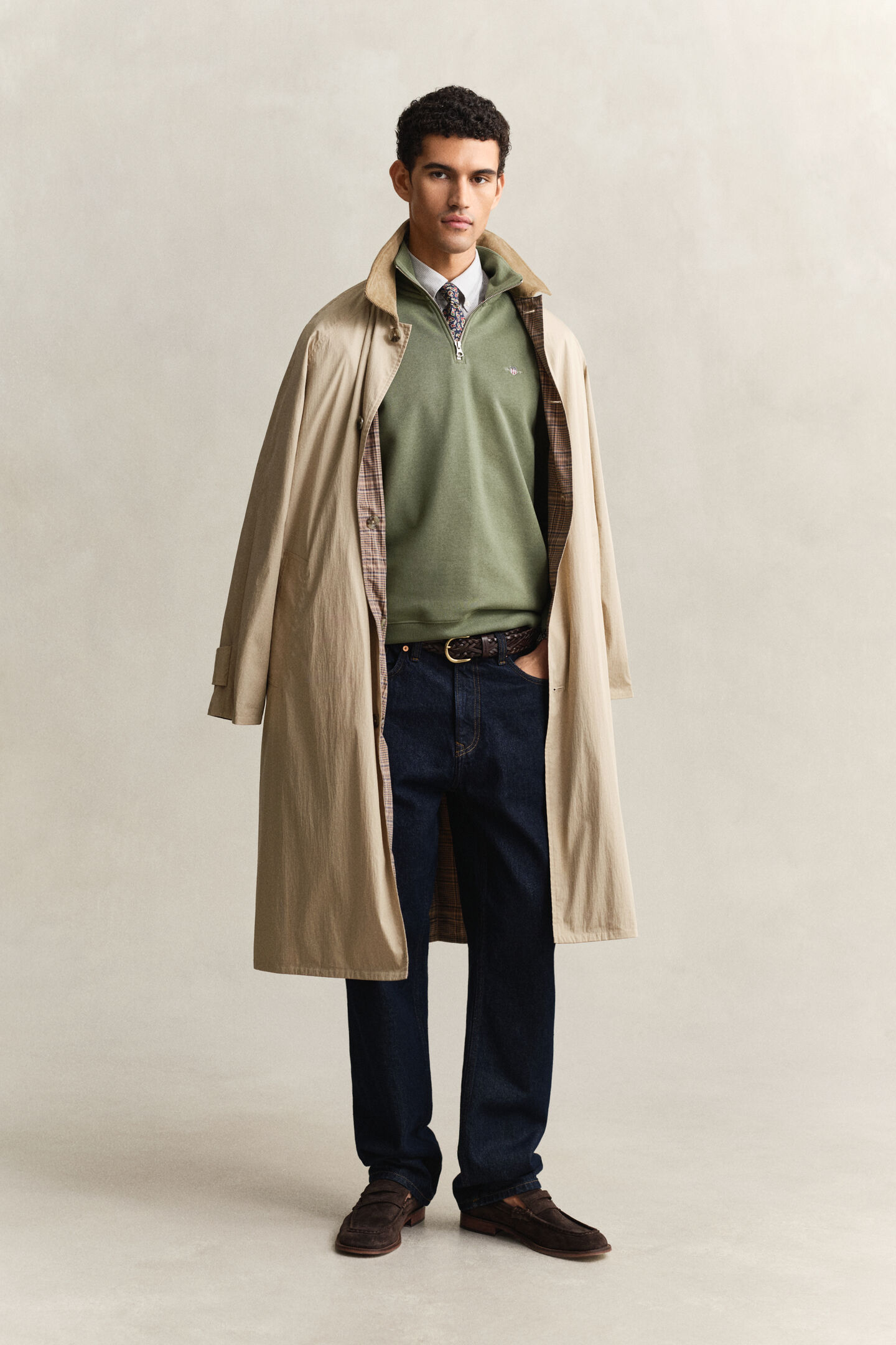 Shield Sweatshirt mit halblangem Rei&szlig;verschluss