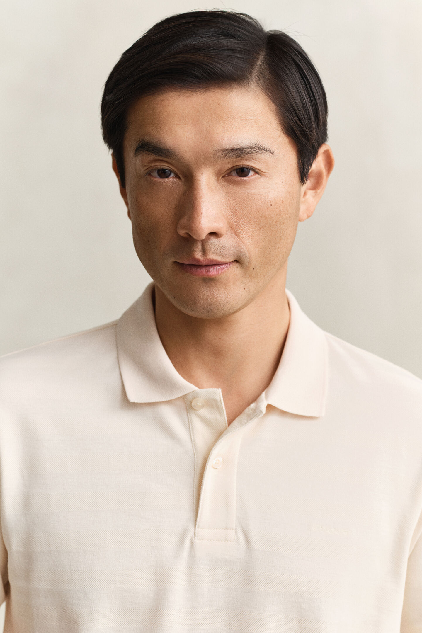 Strukturiertes Poloshirt mit Streifen