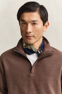 Sacker Rib Sweatshirt mit Rei&szlig;verschlusskragen