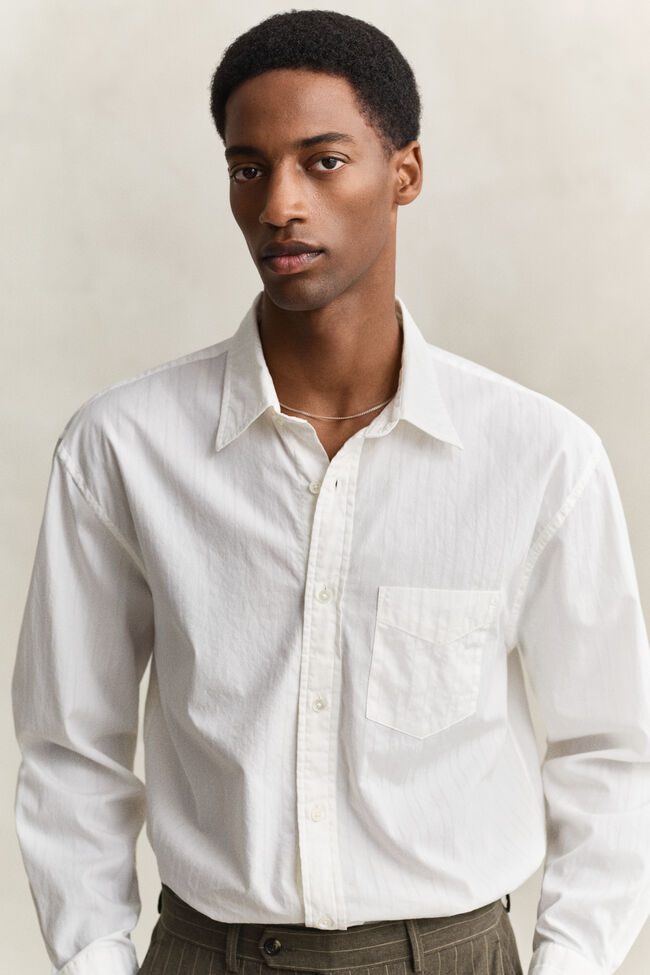 Relaxed Fit Dobby Stripe Hemd