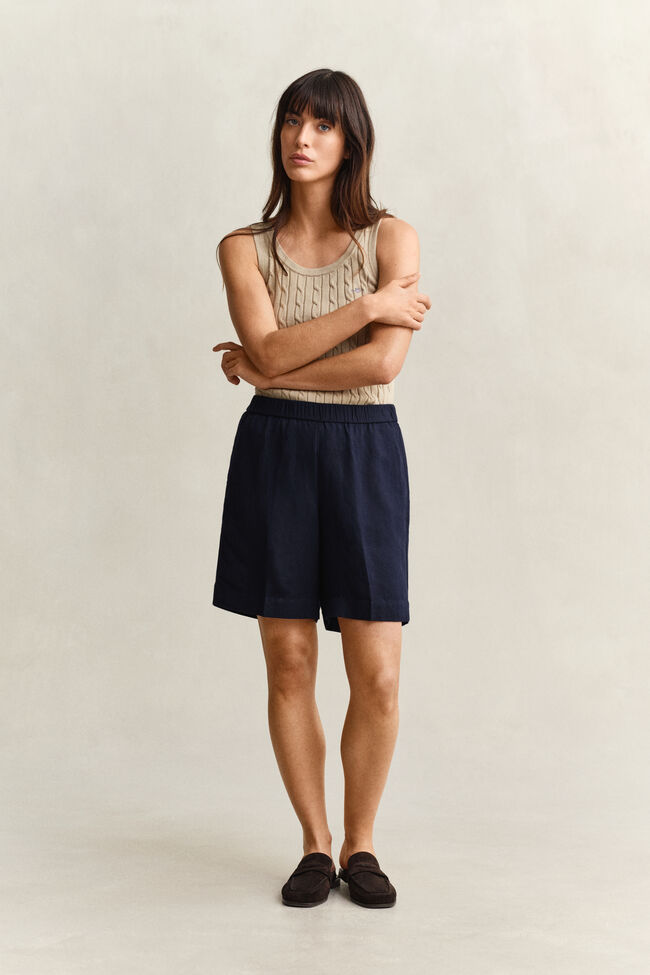 Shorts aus Leinenmix