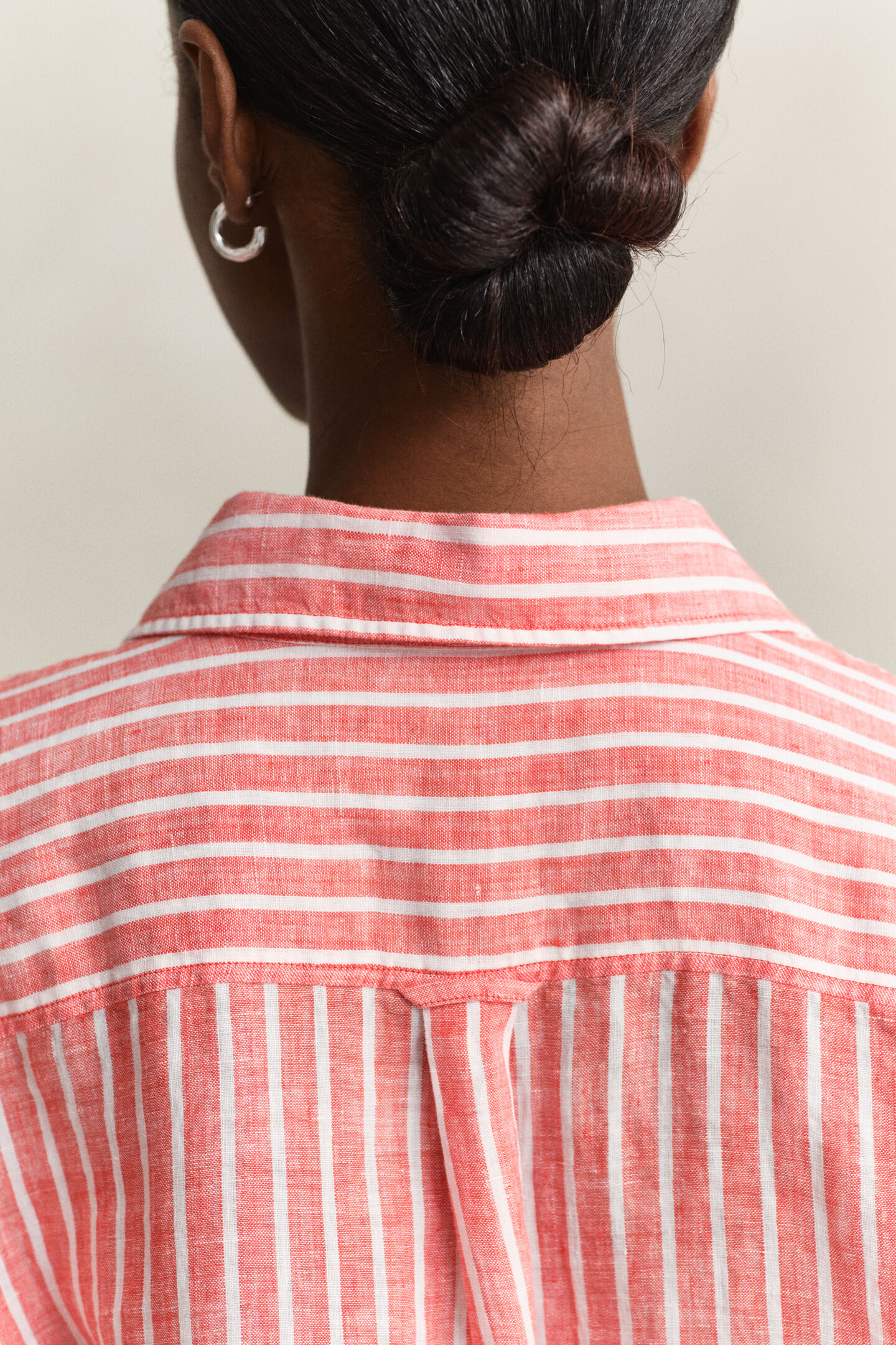 Relaxed Fit Leinen Bluse mit Streifen