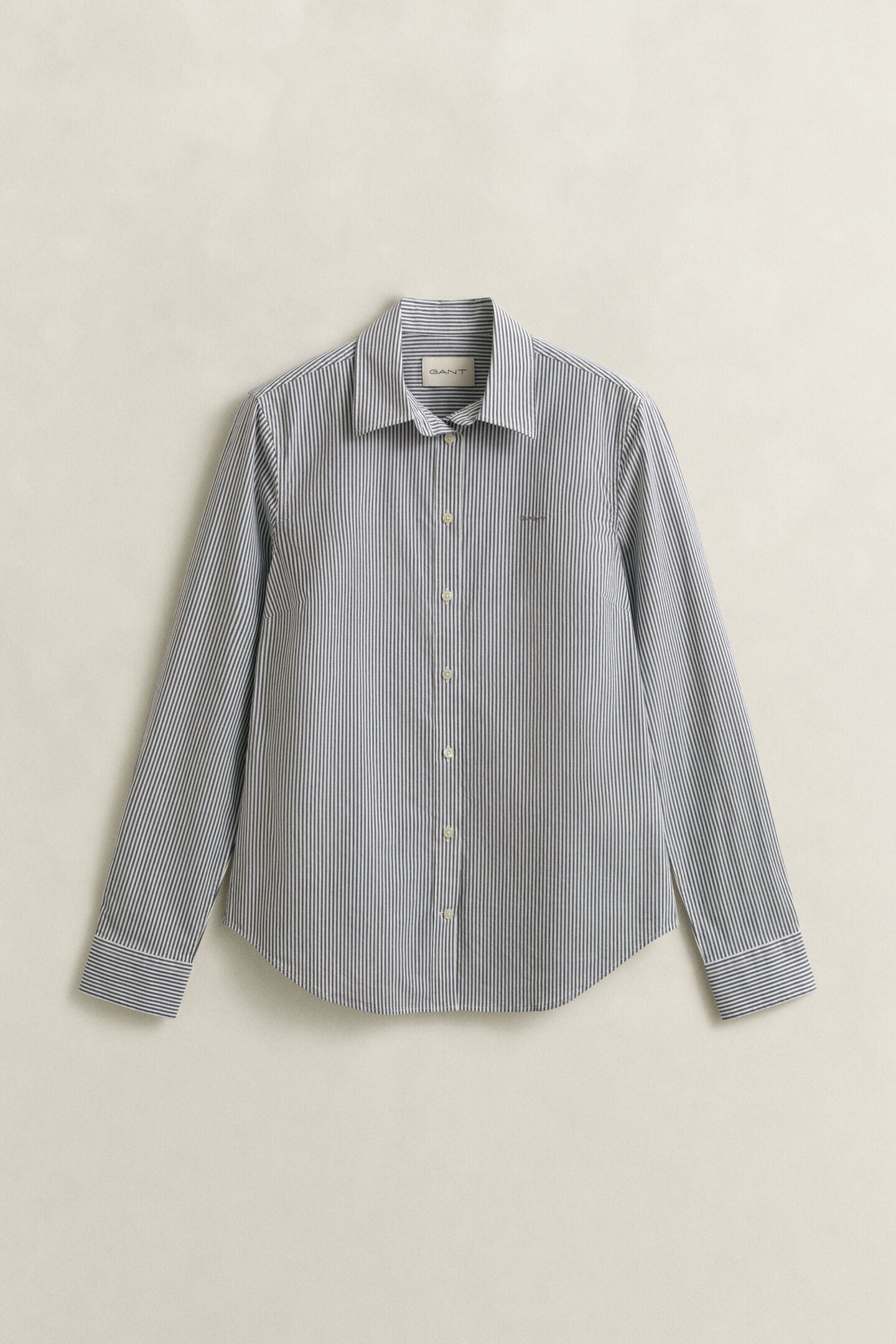 Slim Fit Popeline Bluse mit Streifen