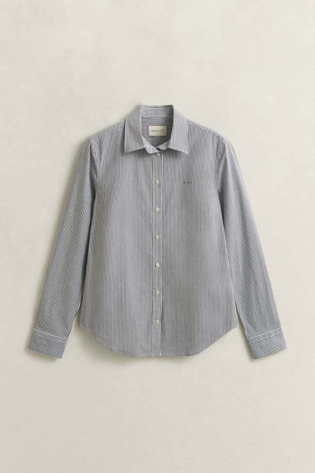 Slim Fit Popeline Bluse mit Streifen