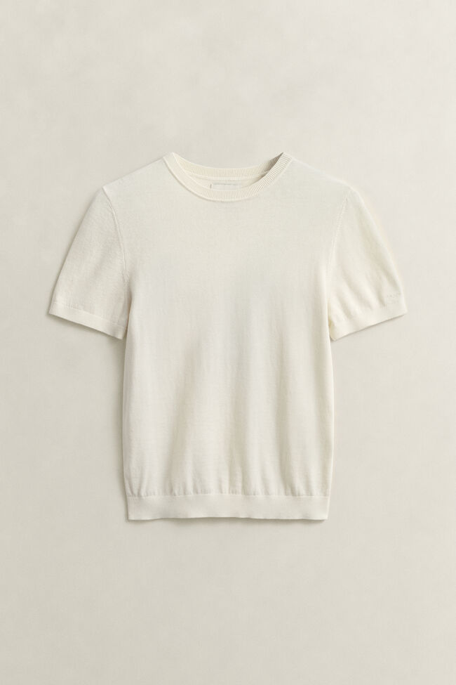 Leichter Kurzarm-Rundhalspullover