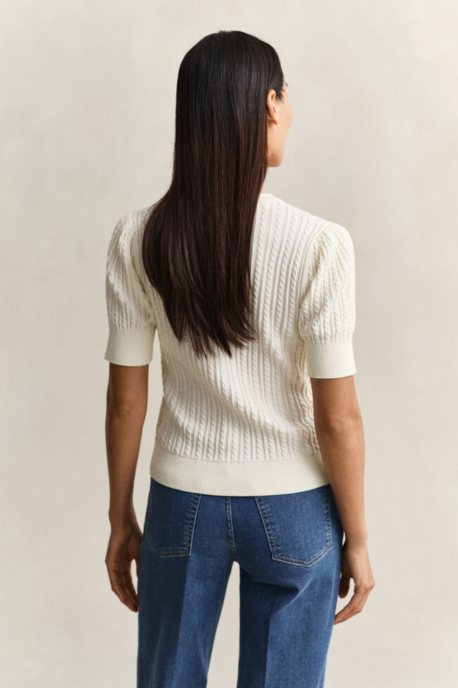 Zopfstrick Strickjacke aus Baumwolle