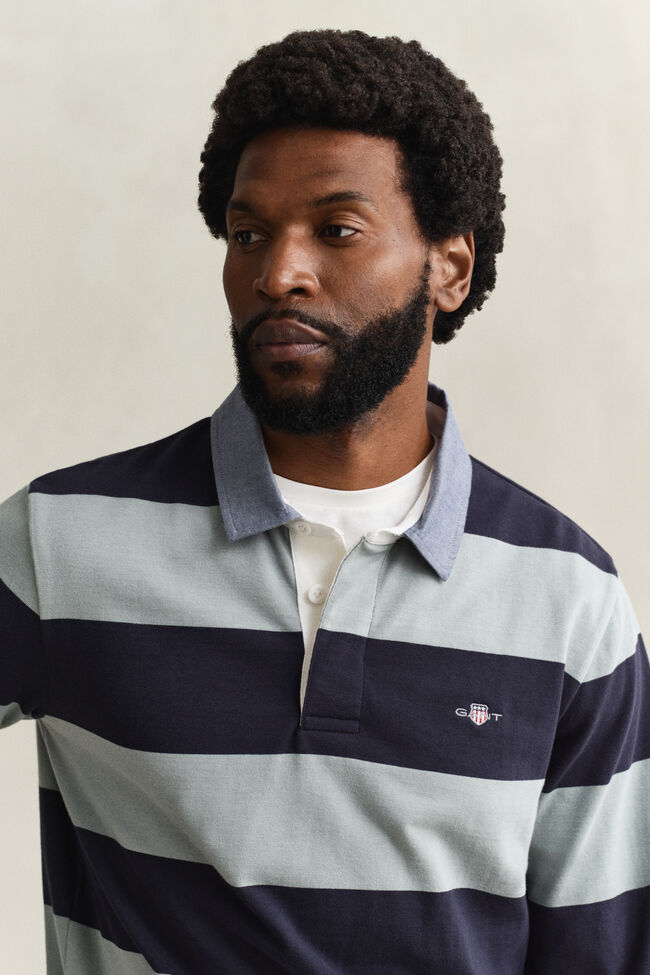 Gestreiftes Heavy Rugger mit Chambray-Kragen