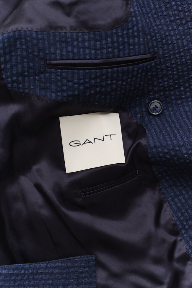 Indigo Seersucker Anzugsakko