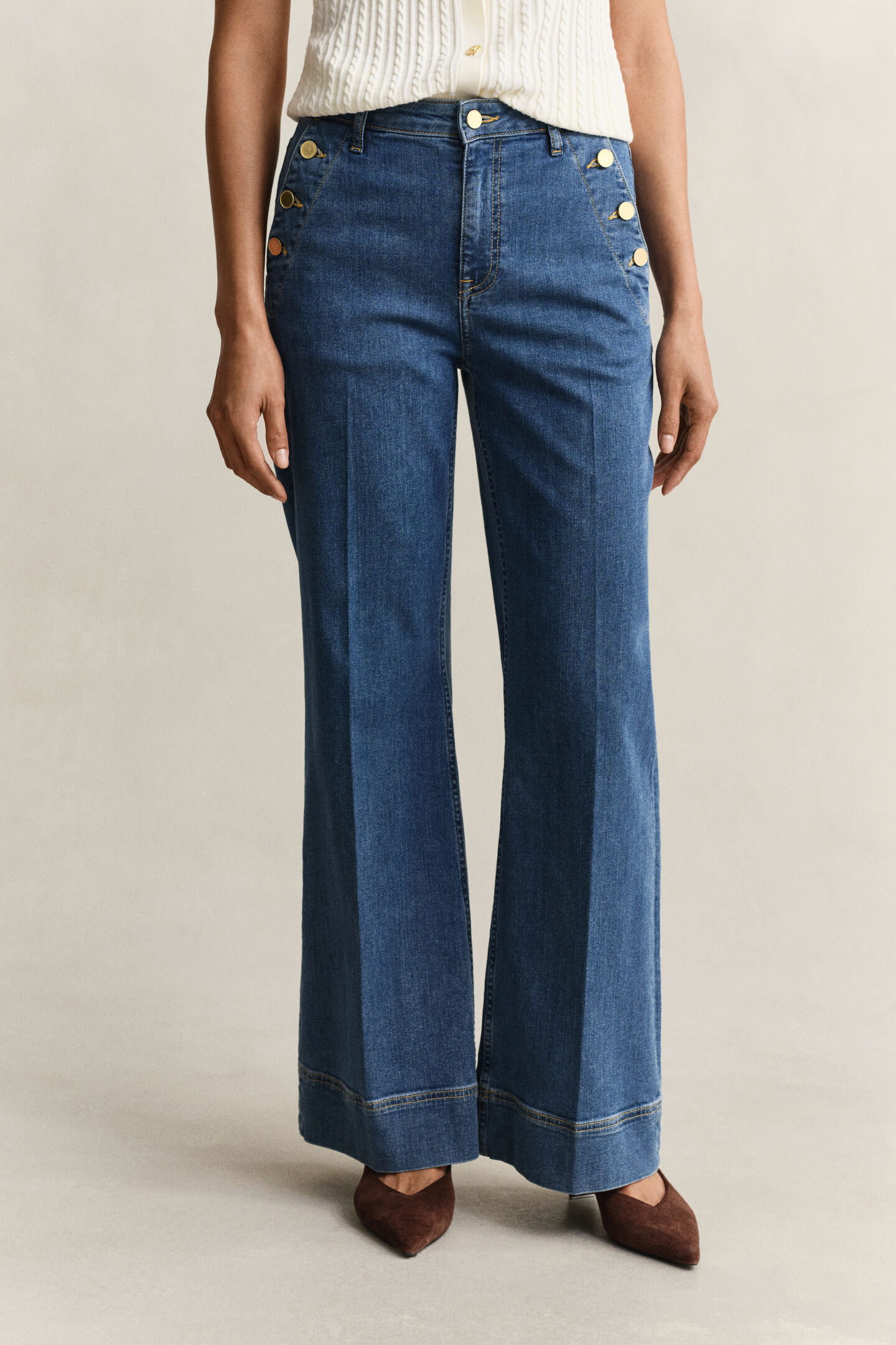 Nautical Jeans mit ausgestelltem Bein