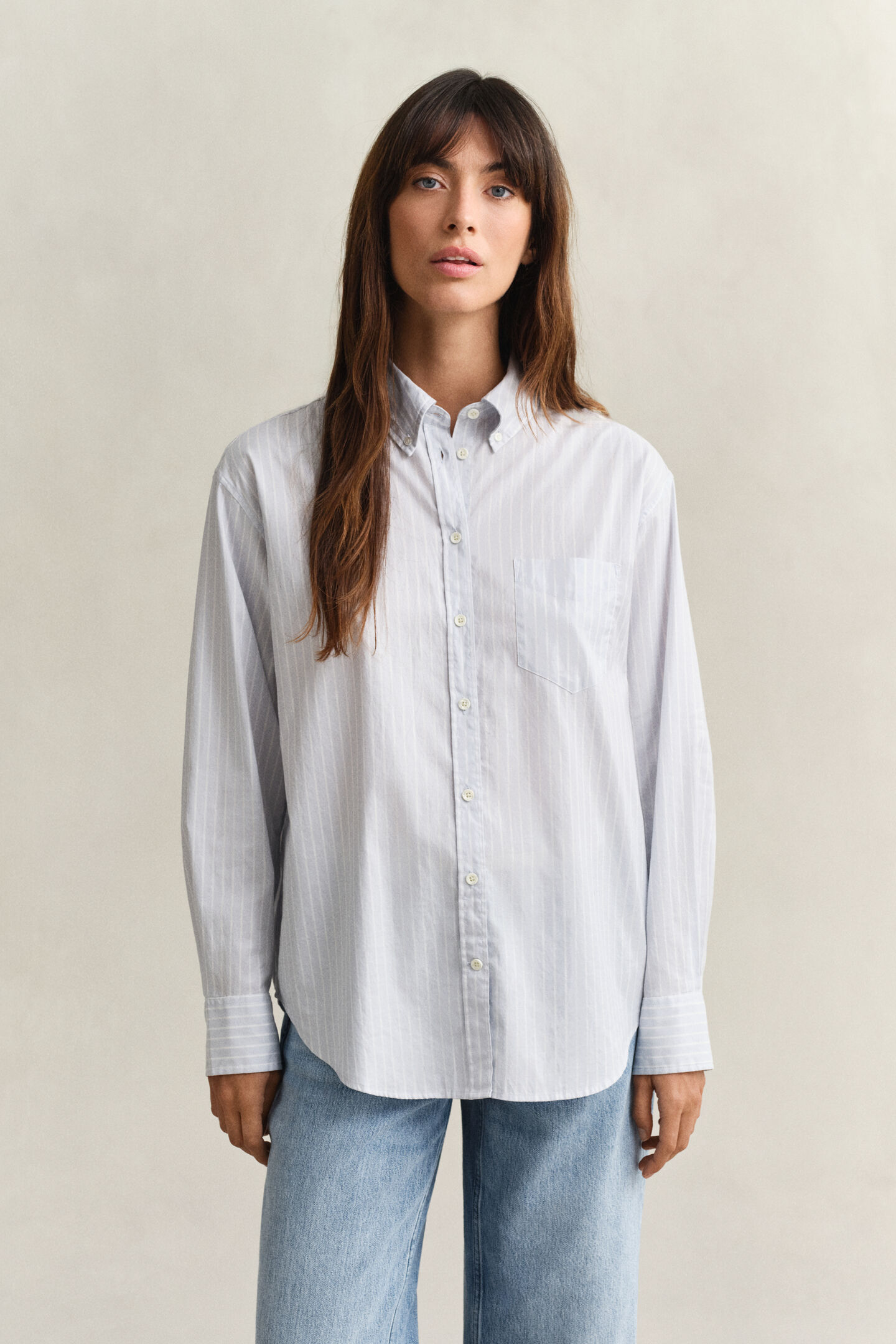 Luxury Oxford-Bluse mit Streifen