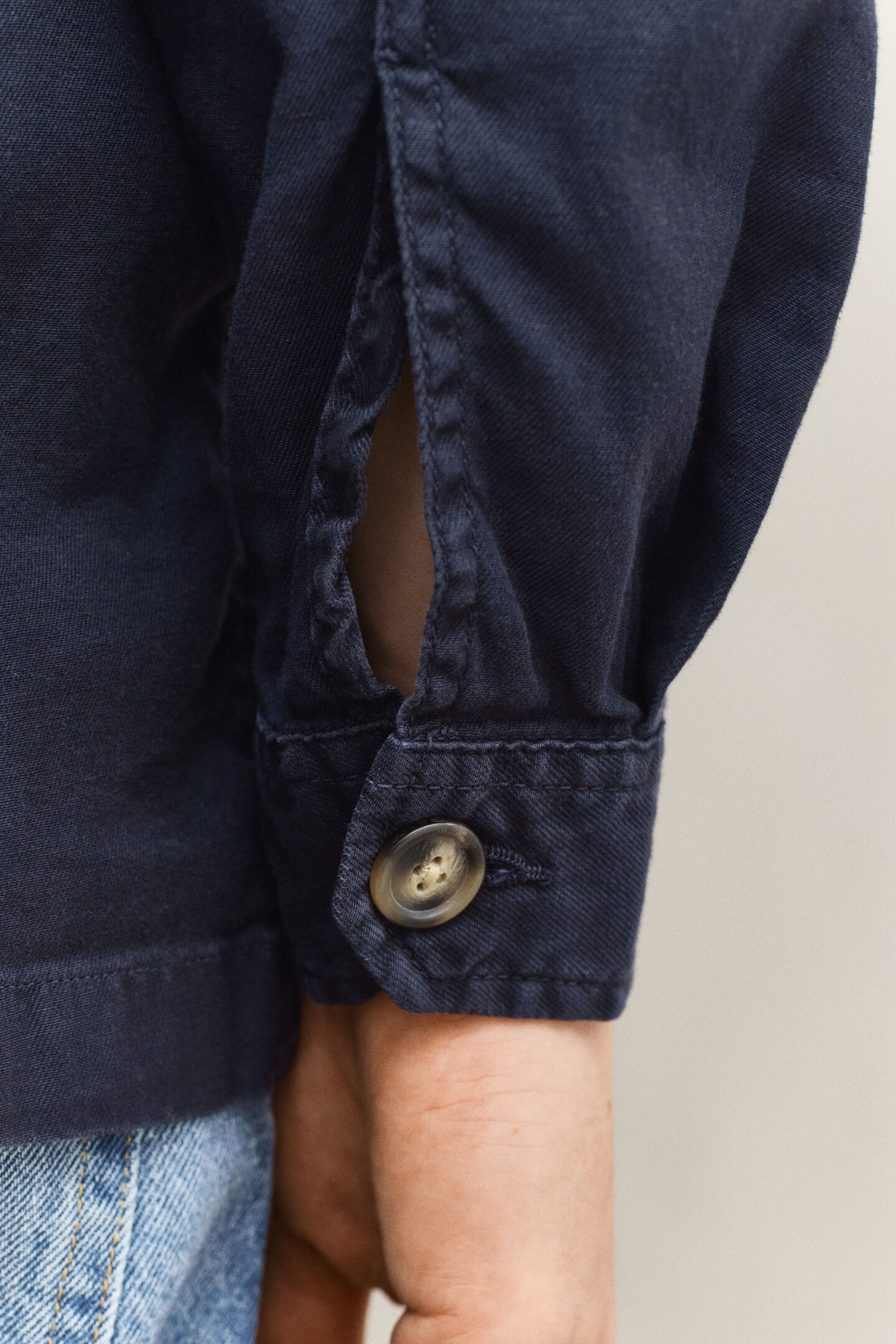 Hemdjacke aus Leinenmischung