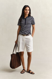 Piqu&eacute; Poloshirt mit Streifen