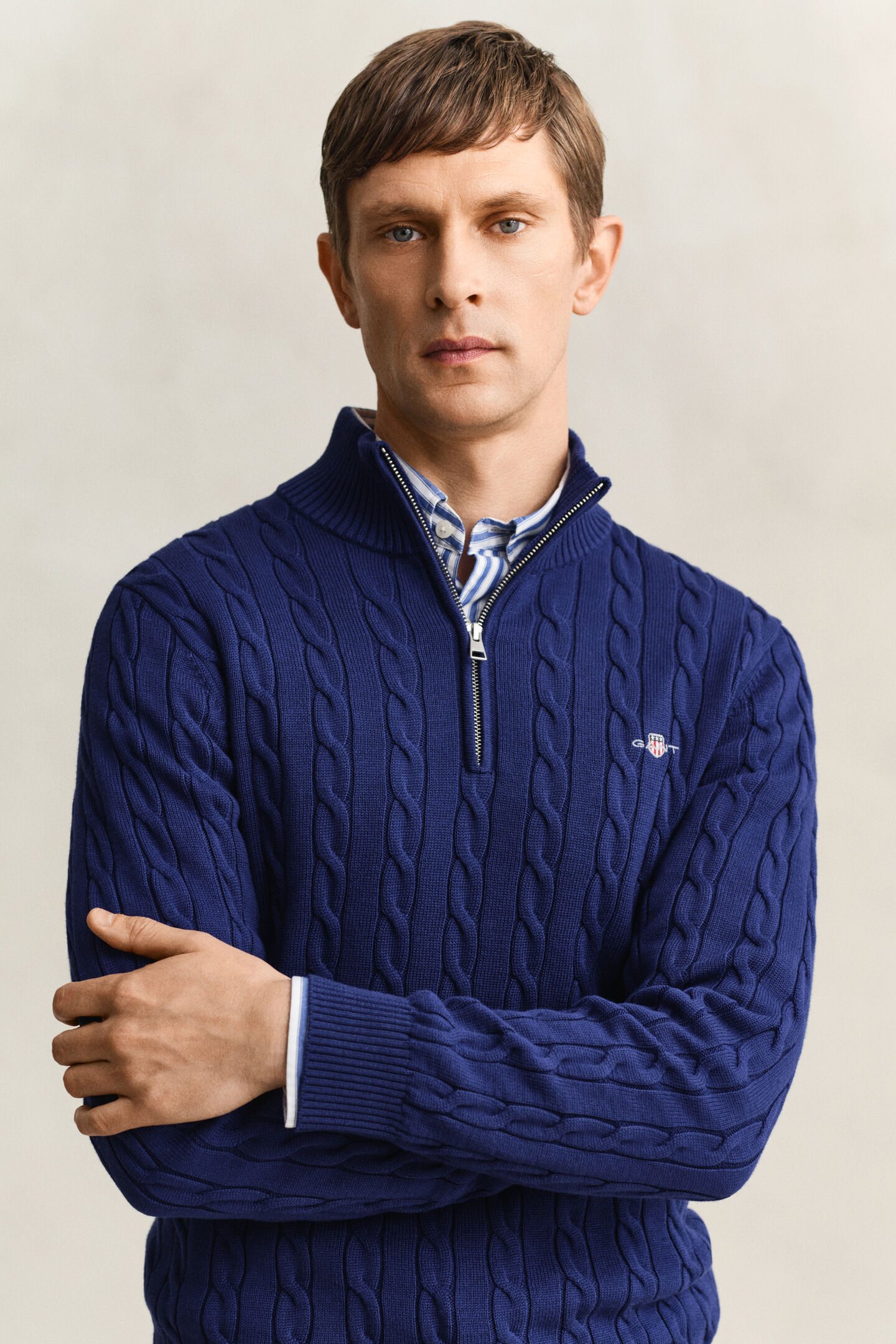 Zopfstrick Troyer aus Baumwolle