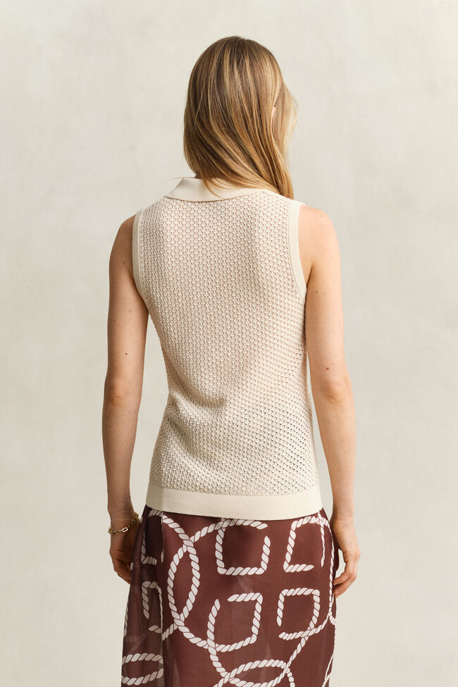 &Auml;rmelloses Top aus Spitzenstrick