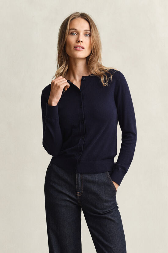 Leichte Rundhals-Strickjacke