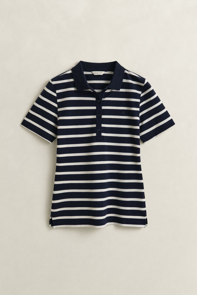 Piqu&eacute; Poloshirt mit Streifen