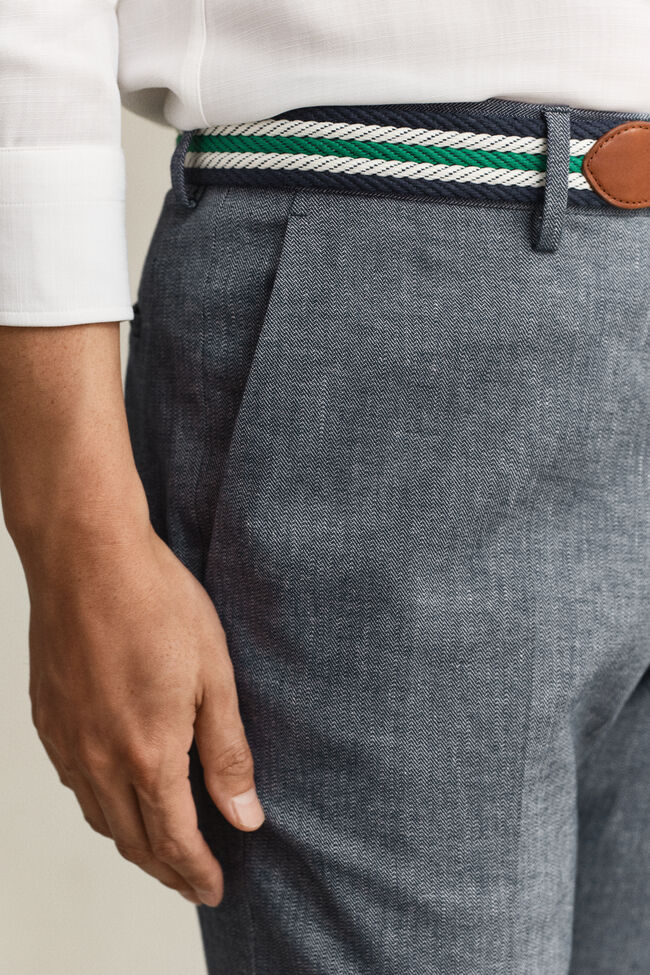 Indigo Herringbone Anzughose