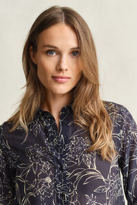 Regular Fit Bluse aus Baumwolle und Seide mit Blumen-Print