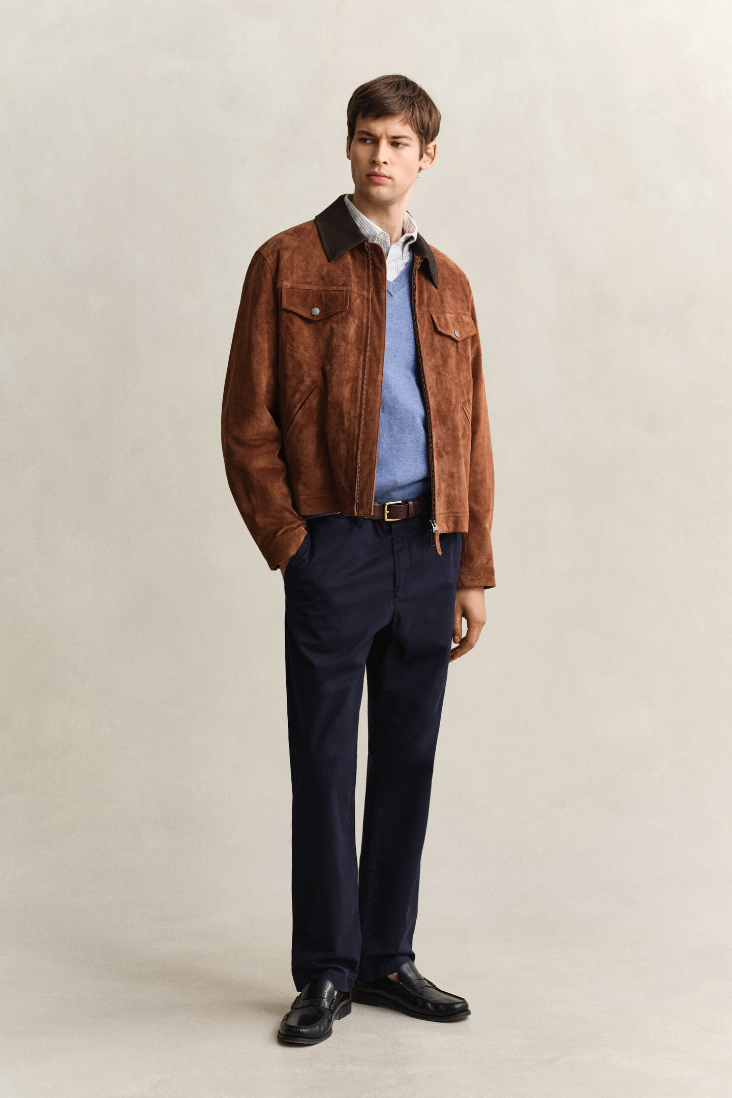 Klassischer V-Neck Pullover aus Baumwolle