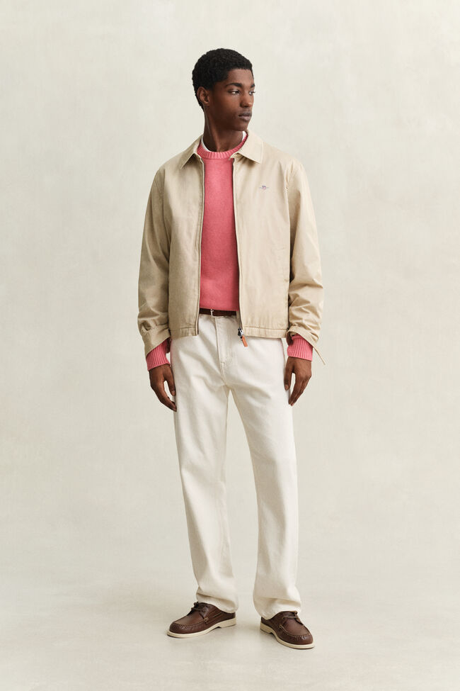 Rundhalspullover aus Baumwollgemisch