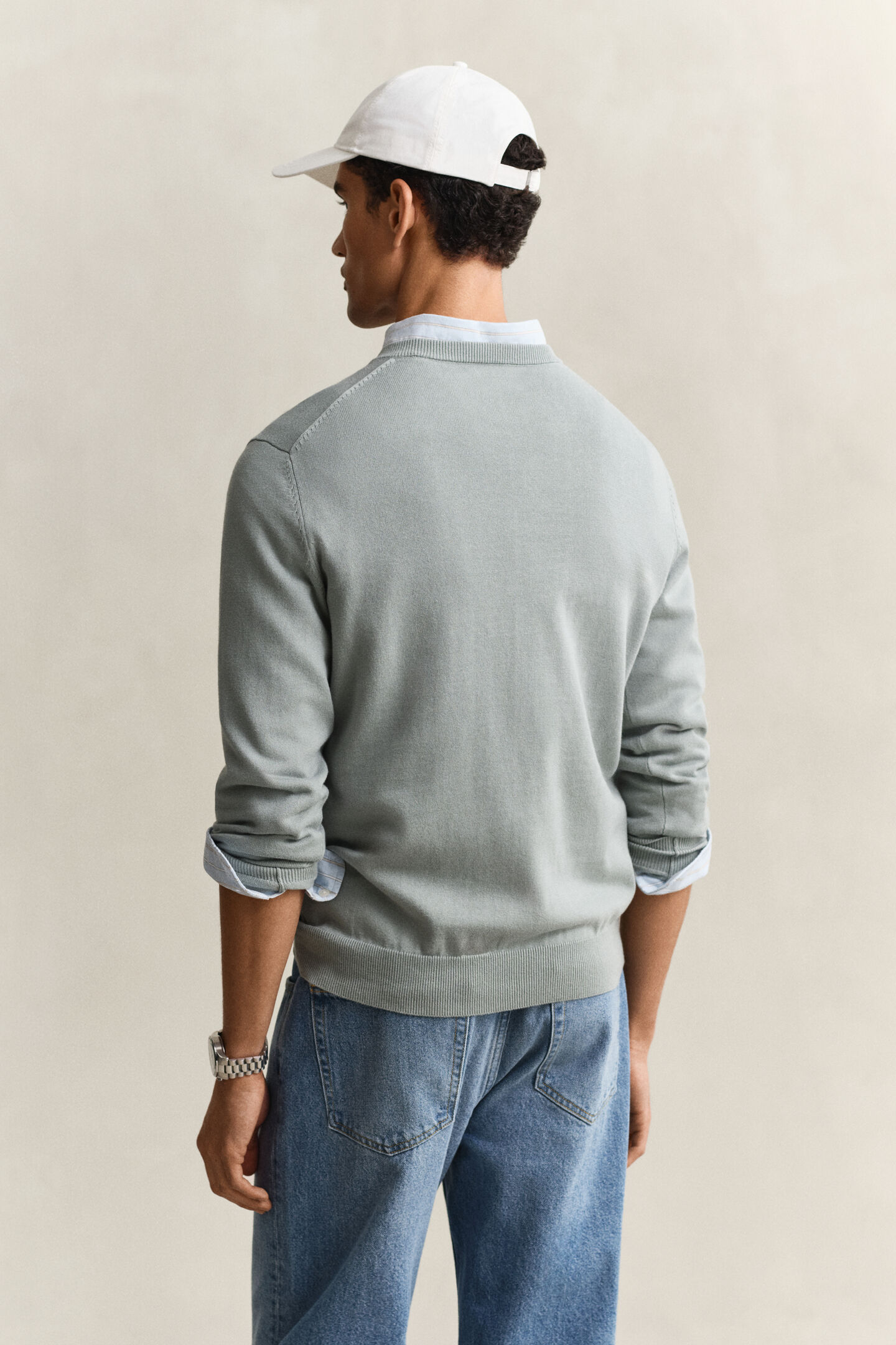 Klassischer V-Neck Pullover aus Baumwolle