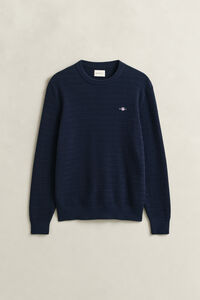 Rundhalspullover mit Mini-Zopfmuster