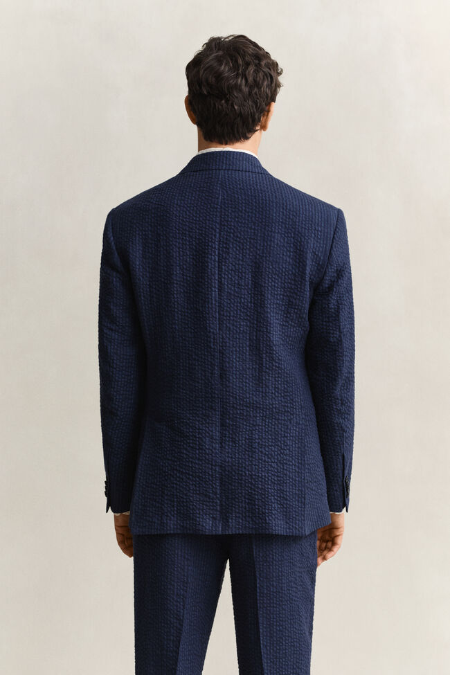 Indigo Seersucker Anzugsakko