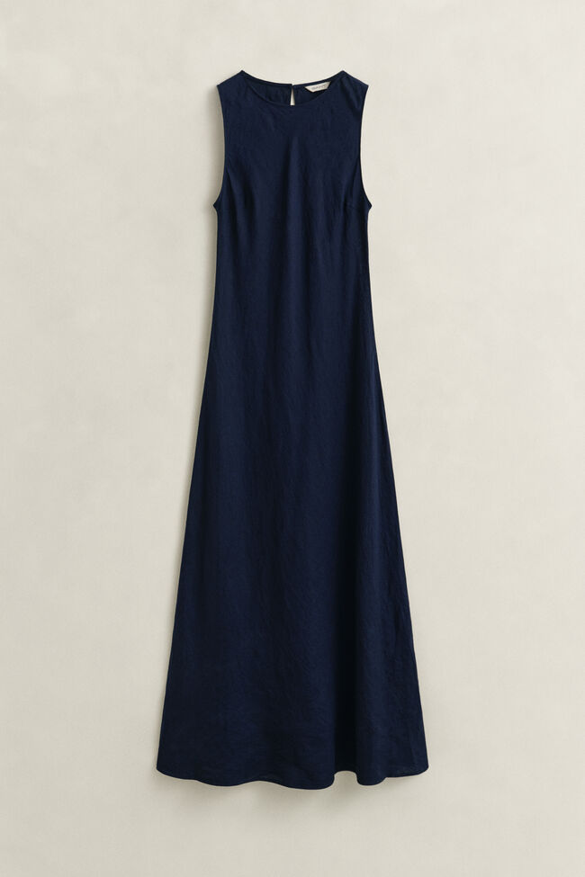 Schr&auml;g geschnittenes Midikleid aus Leinen