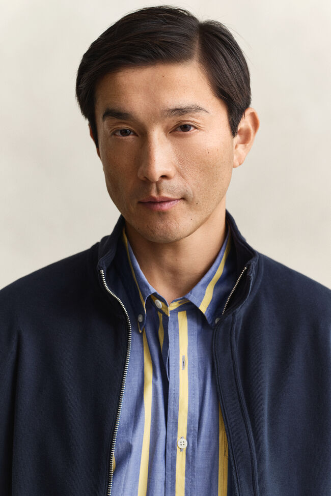 Sacker Rib Sweatjacke mit Rei&szlig;verschluss