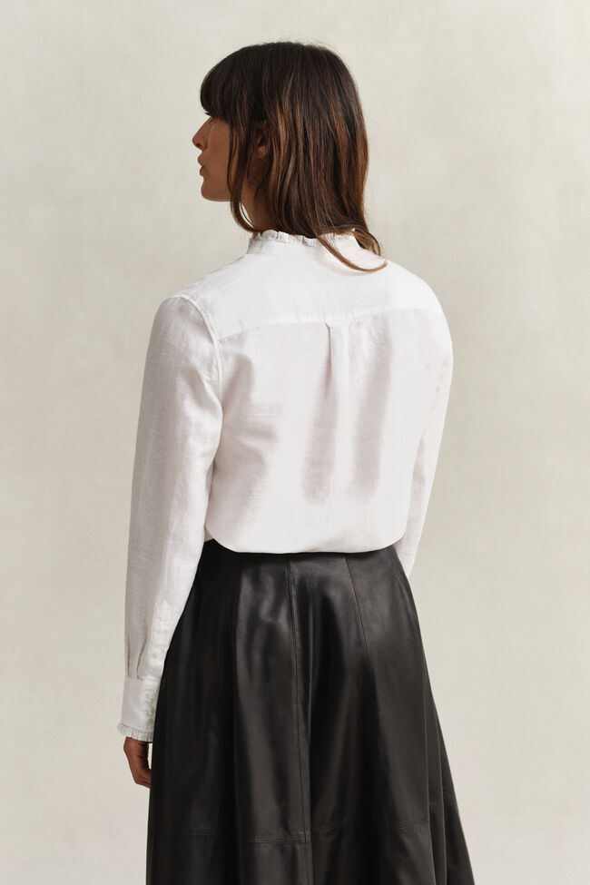 R&uuml;schenbluse aus Leinenmix