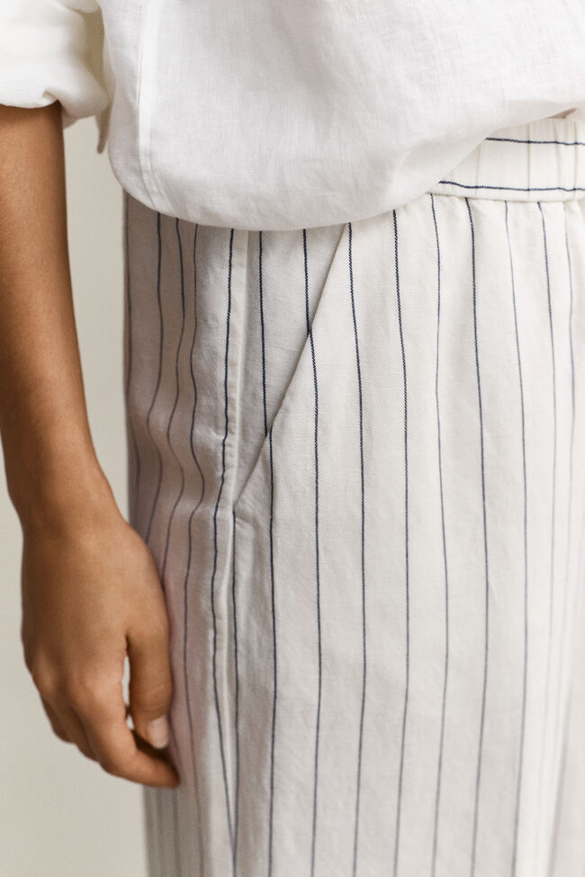 Gestreifte Hose aus Leinenmix